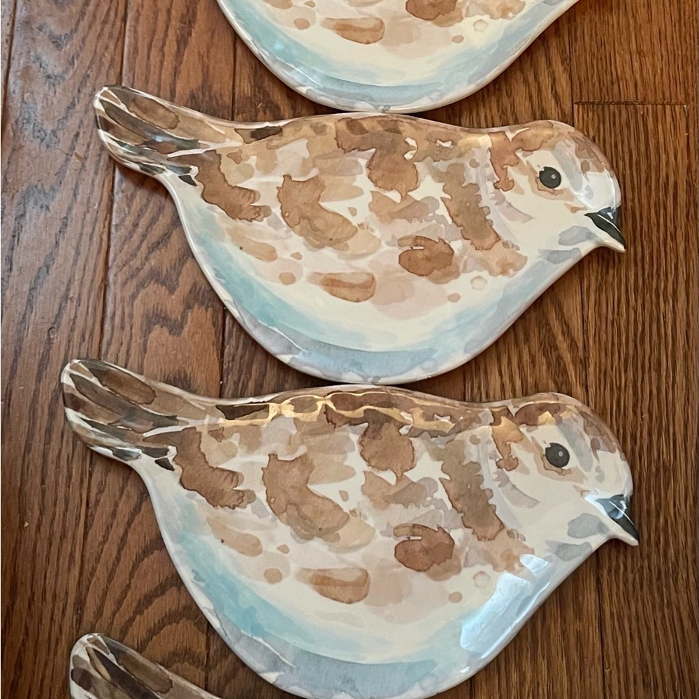 Set of Bird-Shaped Melamine Plates (5)
